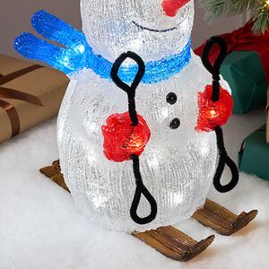 Светодиодная фигура Снеговик Брамс с синим шарфом 31 см, 30 холодных белых LED ламп, IP44 Koopman фото 3