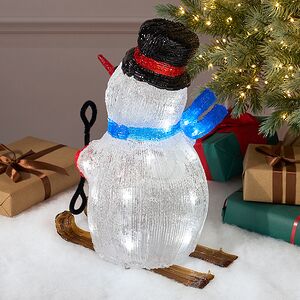 Светодиодная фигура Снеговик Брамс с синим шарфом 31 см, 30 холодных белых LED ламп, IP44 Koopman фото 5