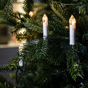 Гирлянда свечи Моника, 50 свечей на клипсах, 7 м, зеленый ПВХ, IP20