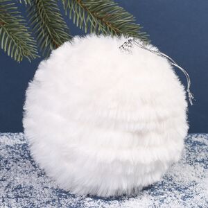 Елочный шар-снежок Fluffy Snowballs 12 см белый Koopman фото 3