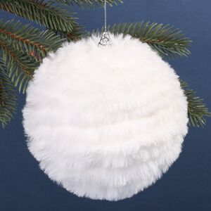 Елочный шар-снежок Fluffy Snowballs 12 см белый