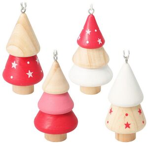 Елочные игрушки Елочки - Leverano Lari 9 см, набор 4 шт