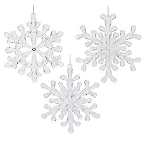 Набор елочных игрушек Снежинки - Lourel Crystal 12 см, 3 шт