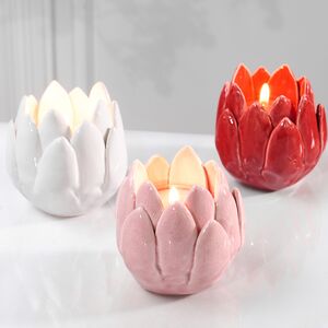 Керамический подсвечник Цветок Иммаколета 7 см пудрово-розовый Koopman фото 3