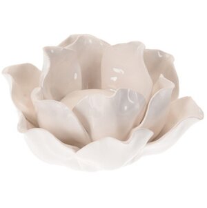 Керамический подсвечник Цветок Вива Розабелла 12*11 см белый Koopman фото 1