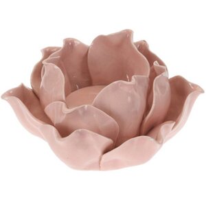 Керамический подсвечник Цветок Вива Розабелла 12*11 см пудрово-розовый Koopman фото 4