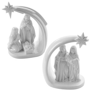 Рождественский Вертеп: Иосиф и Мария у яслей Младенца Иисуса 14 см, керамика Koopman фото 2