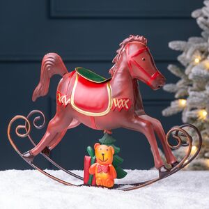 Декоративная фигурка Лошадка-качалка Венеция 31*24 см шоколадная