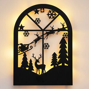 Настенное украшение Светильник Beighton 35*25 см, 15 теплых белых LED ламп, на батарейках, таймер Koopman фото 1