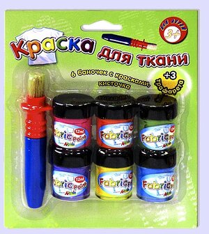Краски для ткани, для девочек, 6 цв. Оранжевый Слон фото 1