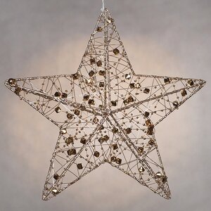 Подвесной светильник Звезда Уиллоби - Golden Diamonds 30 см, 20 теплых белых LED ламп, таймер, на батарейках Koopman фото 2