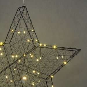 Светодиодная фигура Звезда Монтелло Блэк 50 см, 60 теплых белых LED, таймер, на батарейках Koopman фото 2