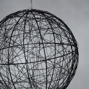 Светодиодный шар Монтелло Блэк 20 см, 20 теплых белых LED ламп, таймер, на батарейках Koopman фото 3