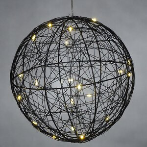 Светодиодный шар Монтелло Блэк 20 см, 20 теплых белых LED ламп, таймер, на батарейках Koopman фото 1