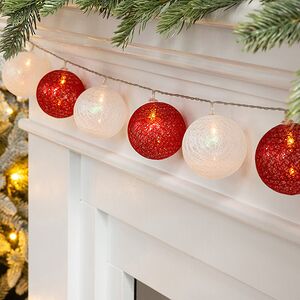 Светодиодная гирлянда на батарейках Шарики Morones 1.65 м, 10 теплых белых LED ламп, прозрачных ПВХ, IP20