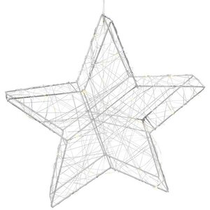 Светодиодная фигура Звезда Монтелло Сильвер 30 см, 30 теплых белых LED, таймер, на батарейках Koopman фото 3