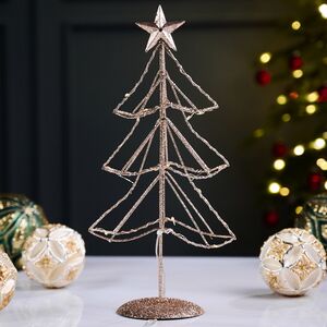 Светодиодная фигура Елка Алета - Golden Hour 30 см, 15 теплых белых LED ламп, на батарейках, IP20