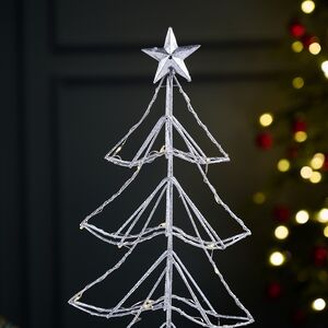 Светодиодная фигура Елка Алета - Silver Hour 40 см, 20 теплых белых LED ламп, на батарейках, IP20 Koopman (Купман) фото 2
