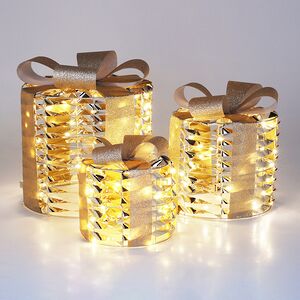 Светодиодные подарки Royston 15-25 см, 3 шт, 135 теплых белых LED ламп, на батарейках, таймер, IP20 Koopman фото 1