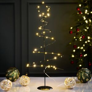 Декоративная светящаяся елка Риверли Блэк 53 см, 46 теплых белых LED ламп, таймер, на батарейках