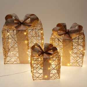 Светодиодные подарки Totland 17-30 см, 3 шт, 90 теплых белых LED ламп, таймер, на батарейках, IP20