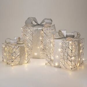 Светодиодные подарки Totnes 17-30 см, 3 шт, 90 теплых белых LED ламп, на батарейках, таймер, IP20