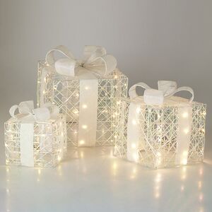 Светодиодные подарки Tranent 17-30 см, 3 шт, 90 теплых белых LED ламп, на батарейках, таймер, IP20