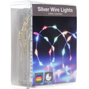 Светодиодная гирлянда Капельки Extra Lights на батарейках 3 м, 198 разноцветных микро LED ламп, серебряная проволока, таймер, IP20