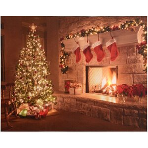 Картина с подсветкой Заветное Рождество 38*28 см с оптоволоконной и LED подсветкой, на батарейках, IP20