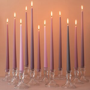 Высокие свечи 40 см Андреа Velvet роза капучино, 10 шт Candleslight фото 8