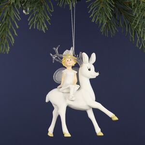 Елочная игрушка Фея в белом на олене, 12 см, подвеска Koopman фото 3