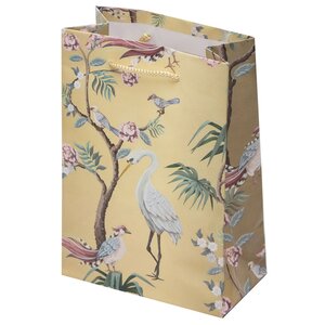 Подарочный пакет Райские птицы 16*11 см, ванильный