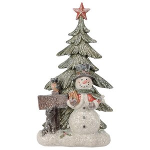 Новогодняя фигурка Снеговик Кертис у елочки 24 см Koopman фото 1