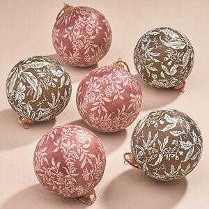 Набор елочных шаров Modello Floreale 8 см, 6 шт