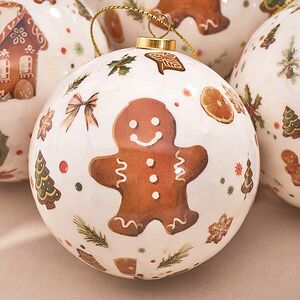 Набор елочных шаров Gingerbread - Пряничные человечки 8 см, 4 шт Koopman фото 2