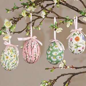 Пасхальные украшения Яйца - Flower Easter 10 см, 4 шт, подвеска