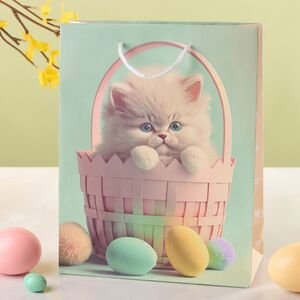Подарочный пакет Котенок в корзинке