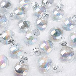 Набор стеклянных елочных шаров 2.5 см перламутровый mix, 24 шт