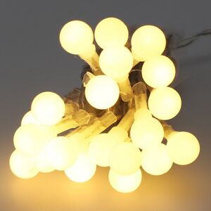 Электрогирлянда Шарики на батарейке 2 м, 20 теплых белых LED ламп, прозрачный ПВХ, IP20 Koopman фото 1