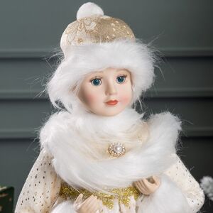 Фигура Снегурочка - Снежная красавица в кремовой шубке 37 см Koopman фото 2