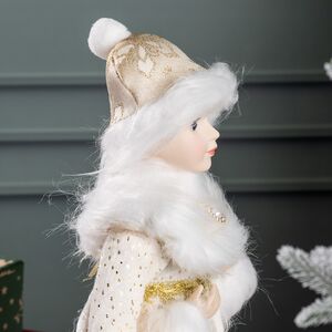 Фигура Снегурочка - Снежная красавица в кремовой шубке 37 см Koopman фото 4