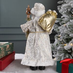 Фигура под елку Дед Мороз - Сказочный Волшебник в кремовом кафтане 45 см Koopman фото 3