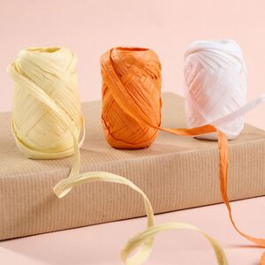 Набор лент для упаковки подарков Рафия - Апельсиновый Праздник 10 м, 3 шт