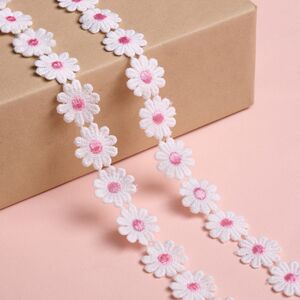 Декоративная лента Ромашка 200*5 см розовая