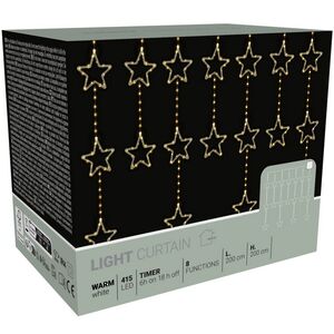 Светодиодная гирлянда бахрома Звездопад Estelar 2*2 м, 415 теплых белых LED ламп, контроллер, таймер, IP44 Koopman фото 1