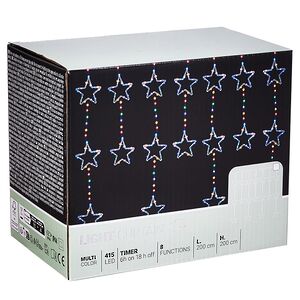 Светодиодная гирлянда бахрома Звездопад Estelar 2*2 м, 415 разноцветных LED ламп, контроллер, таймер, IP44