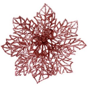 Искусственная пуансеттия Harwelle 12 см, 3 шт, красная, клипса Koopman фото 1