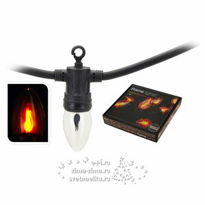 Гирлянда Свечи Горящее Пламя 10 ламп на клипсах 4 м, черный ПВХ, IP44 Koopman фото 3