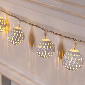 Светодиодная гирлянда на батарейках Шарики Ferarro Bianco 0.9 м, 10 теплых белых LED ламп, прозрачный ПВХ, IP20 Koopman фото 2