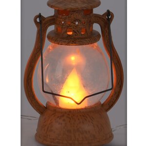 Декоративный фонарь - снежный шар Лампа волшебника Бартоломеуса 12 см на батарейке, серо-коричневый Koopman фото 3